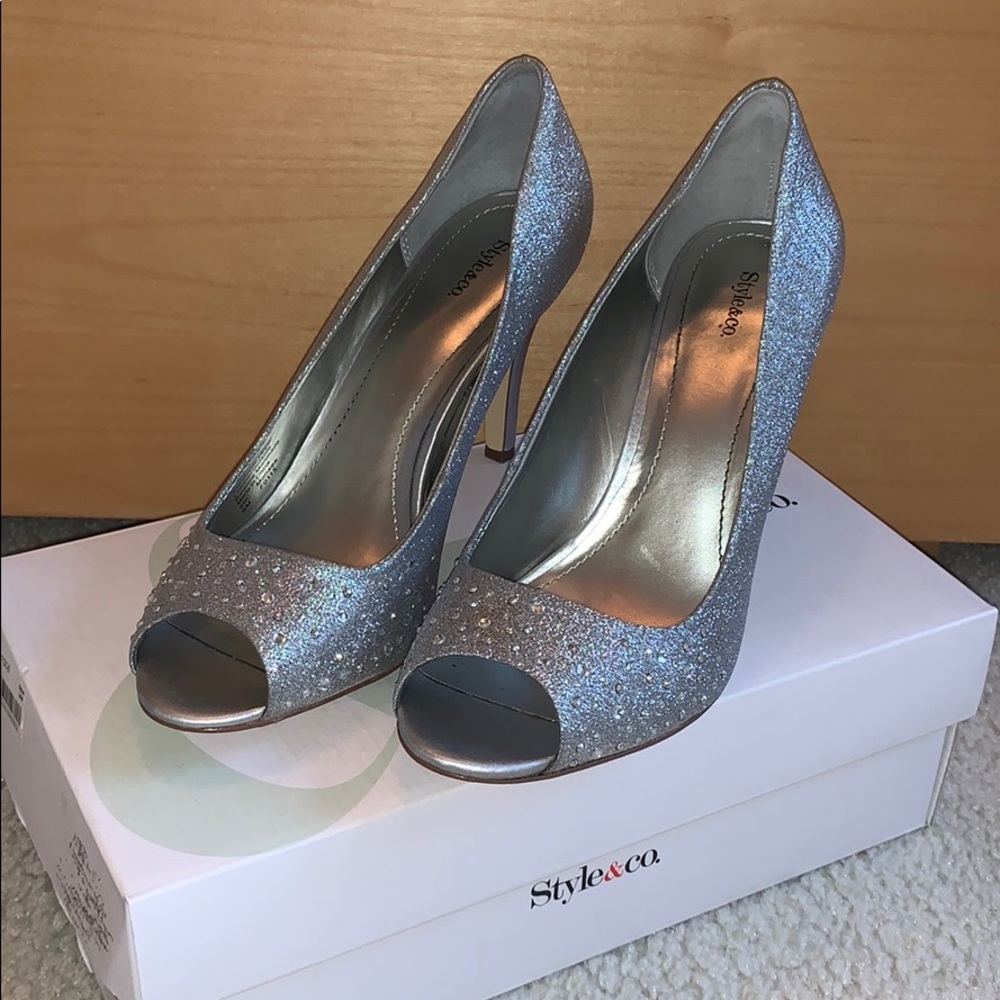 Silver studded heels